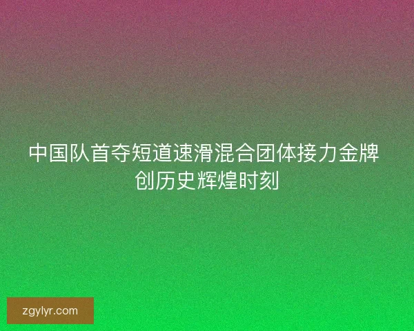 中国队首夺短道速滑混合团体接力金牌 创历史辉煌时刻